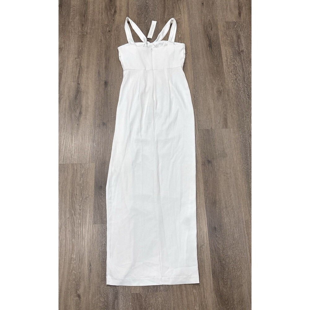 ML Monique Lhuillier White Maxi Dress 4 Formal Evening Bridal Front Slit NEW - Picture 10 of 16